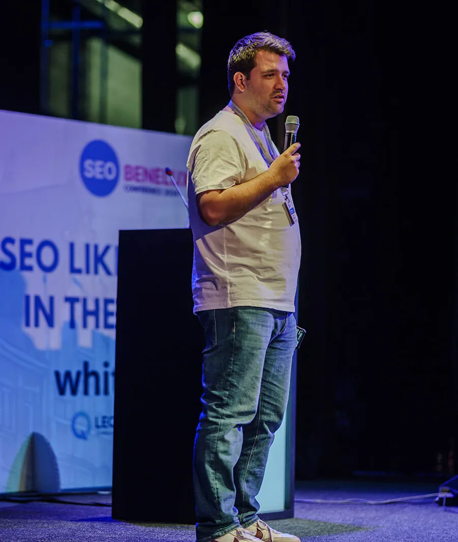 Mathias Noyez op SEO Benelux Conference 2024